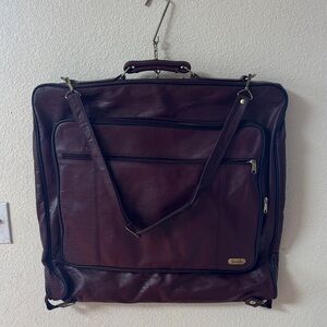 Emilio Pucci RARE VINTAGE Dark Red Leather Garment Bag